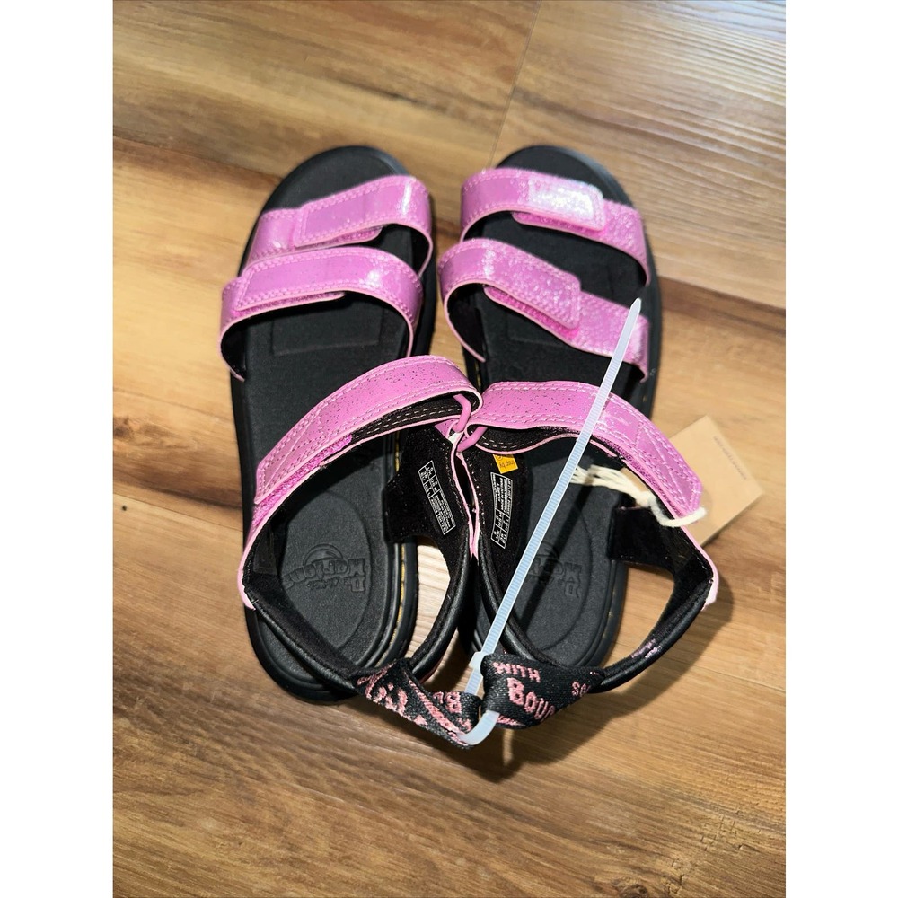 New Dr. Martens Pink Cosmic Glitter Klaire Sandals Size 6 Kids Youth